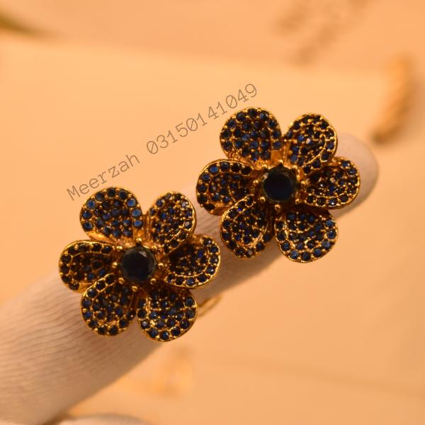 Unique Design Crystal Stones Gold Plated Earrings