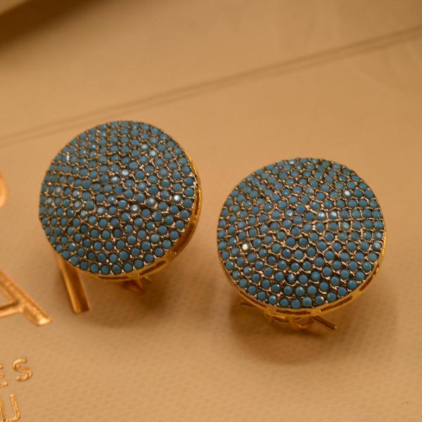 Unique Design Crystal Stones Gold Plated Earrings